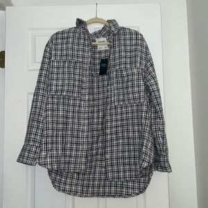 NWT Abercrombie oversized tweed button up shirt
